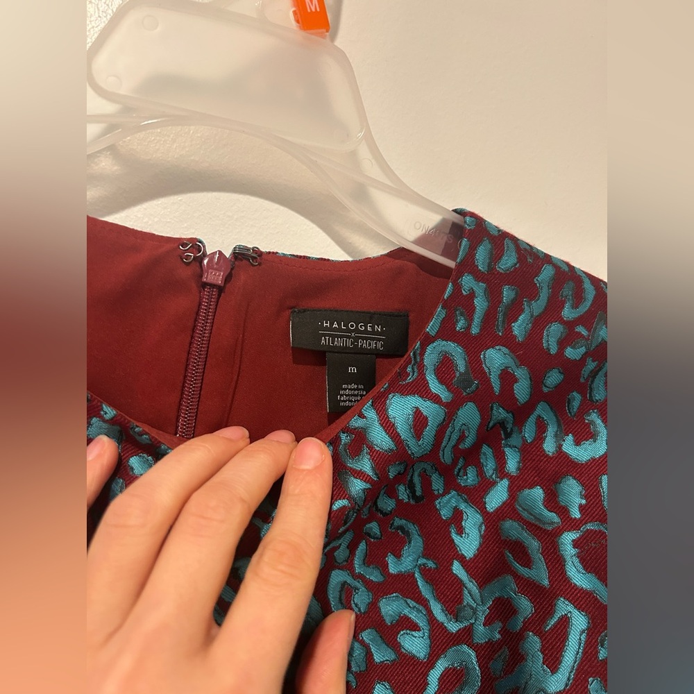 Halogen burgundy and turquoise shirt - Picture 7 of 7